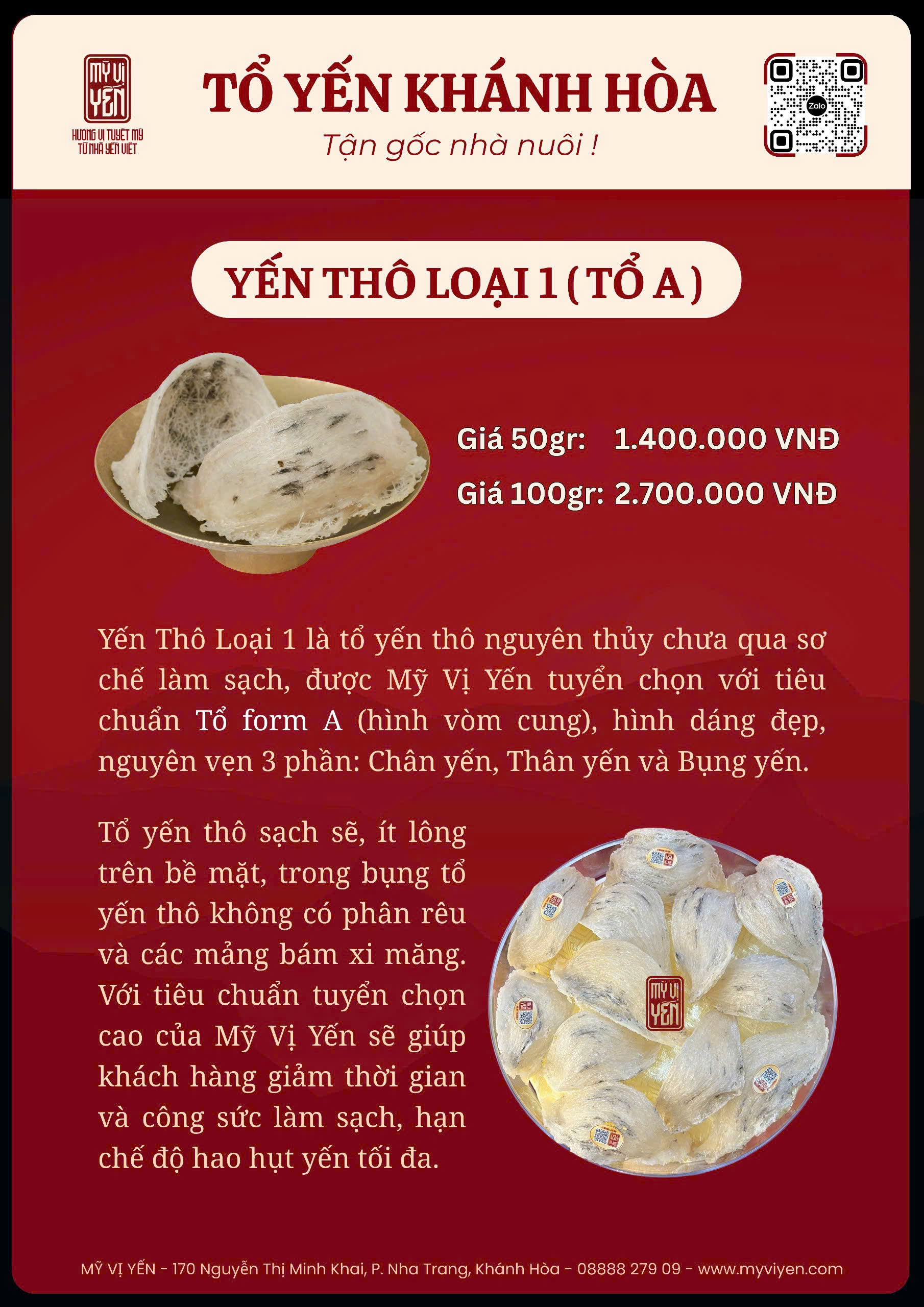 Tổ Yến Thô Loại 1 ( Yến Tổ A) – Mỹ Vị Yến | Yến Sào Nguyên Chất Nha Trang