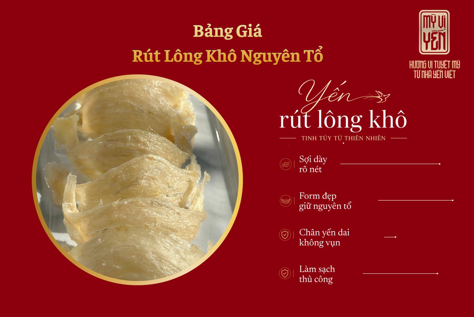 Bảng giá yến rút lông khô